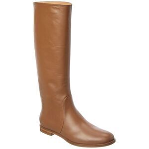 Sergio Rossi Chevallier Leather Knee-High Boot, Brown